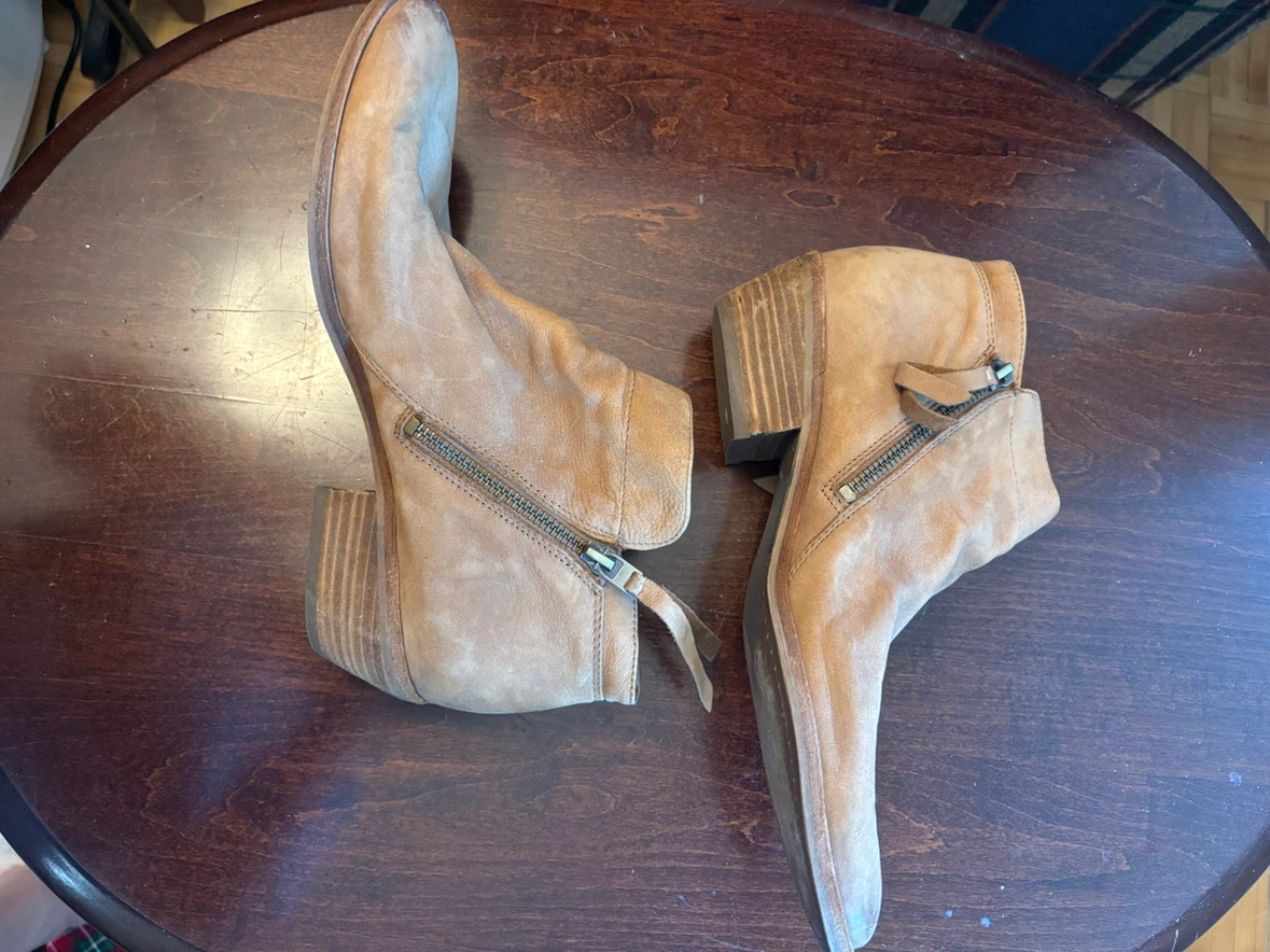 Tan leather ankle boots