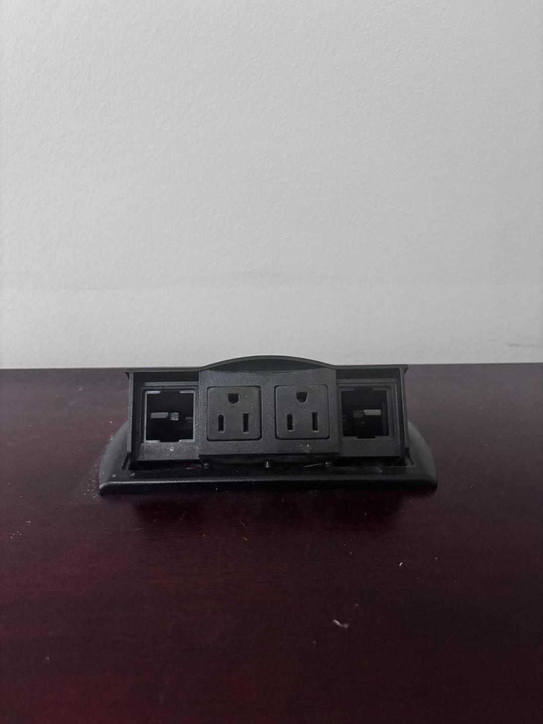 Dark Wood Desk with Integrated Power Hub - photo 3