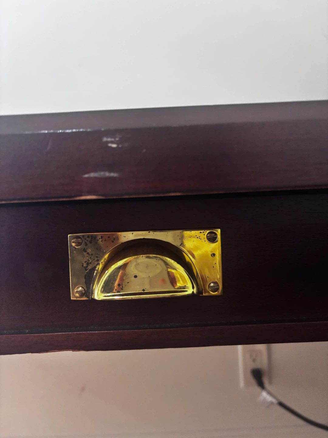Dark Wood Desk with Integrated Power Hub - photo 5