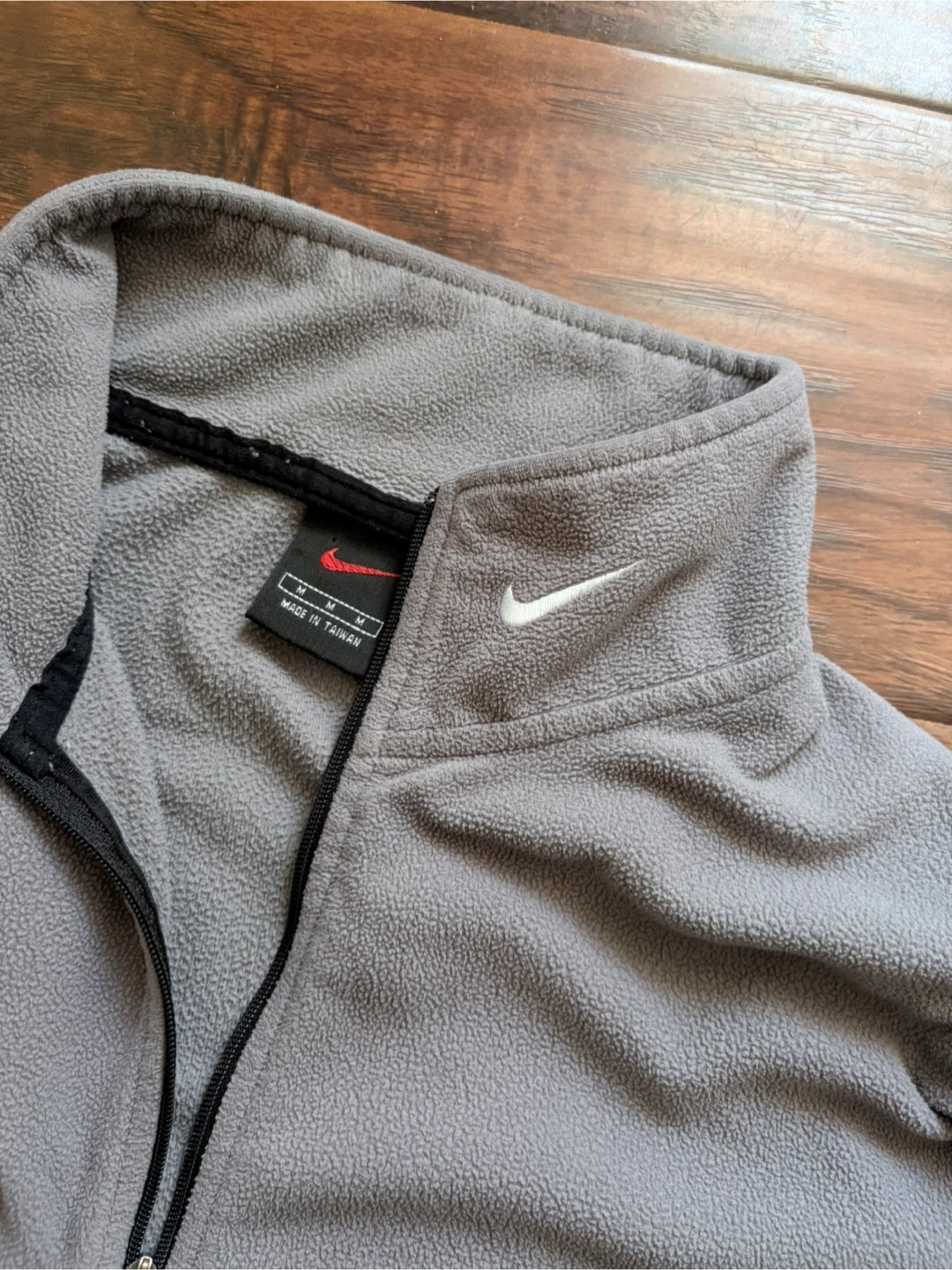 Vintage Nike y2k fleece quarter zip top M mini swoosh - photo 3