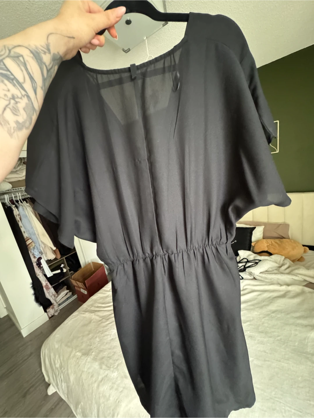 Black V-Neck Romper - photo 2