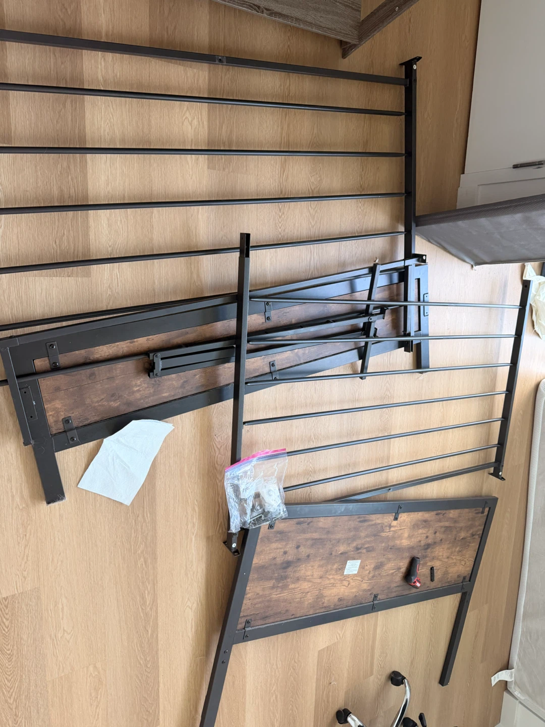 Full Size Metal and Wood Bed Frame