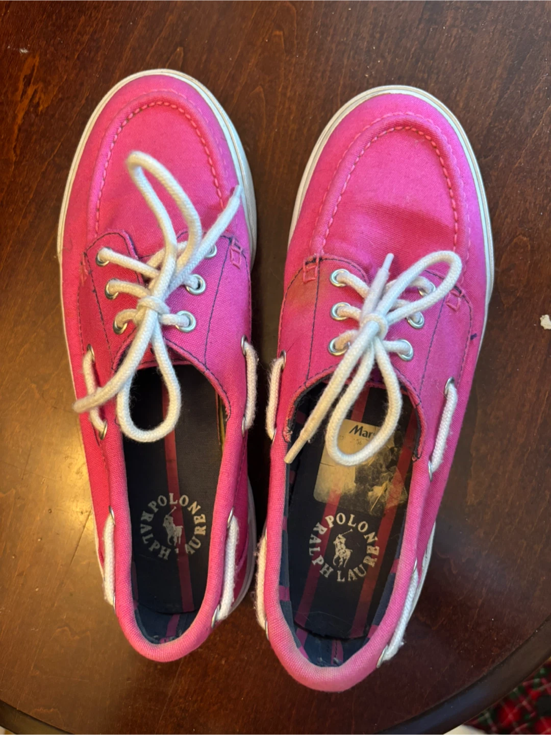 Ralph Lauren Pink Canvas Boat Shoes