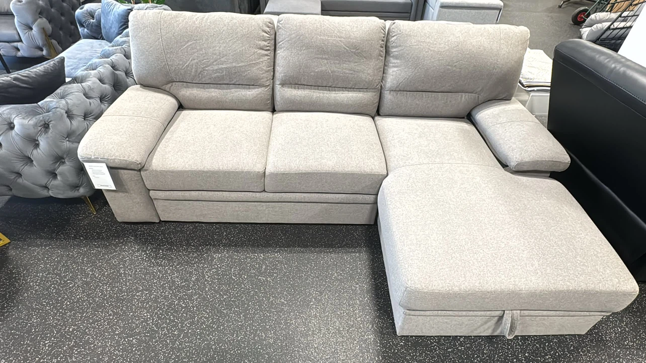LIMITED TIME SALE – 102” Light Grey Sectional Sofa | Brand New