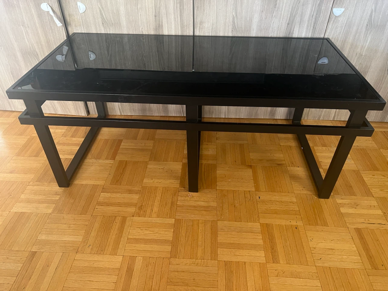 Black Coffee Table with Glass Top
