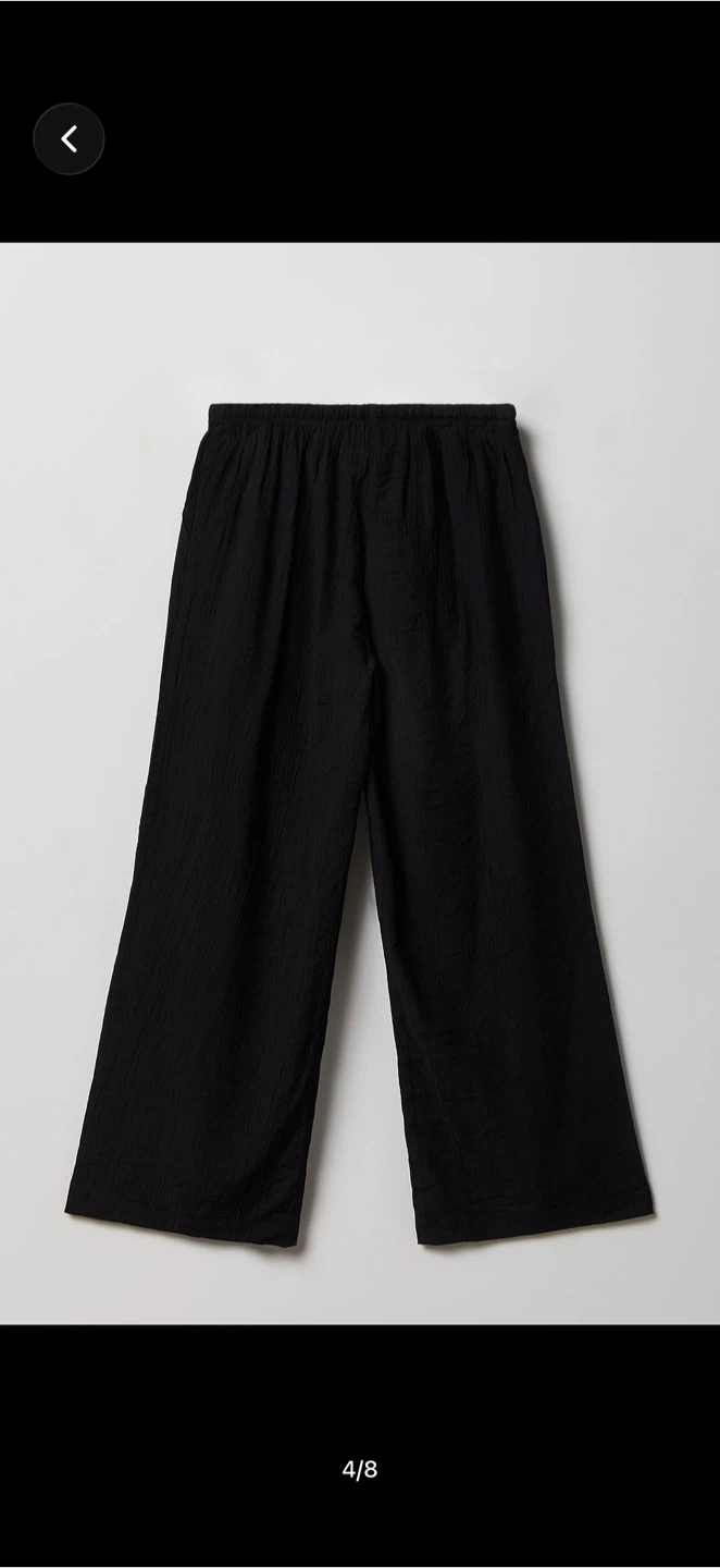Black Textured Wide-Leg Pants - photo 2