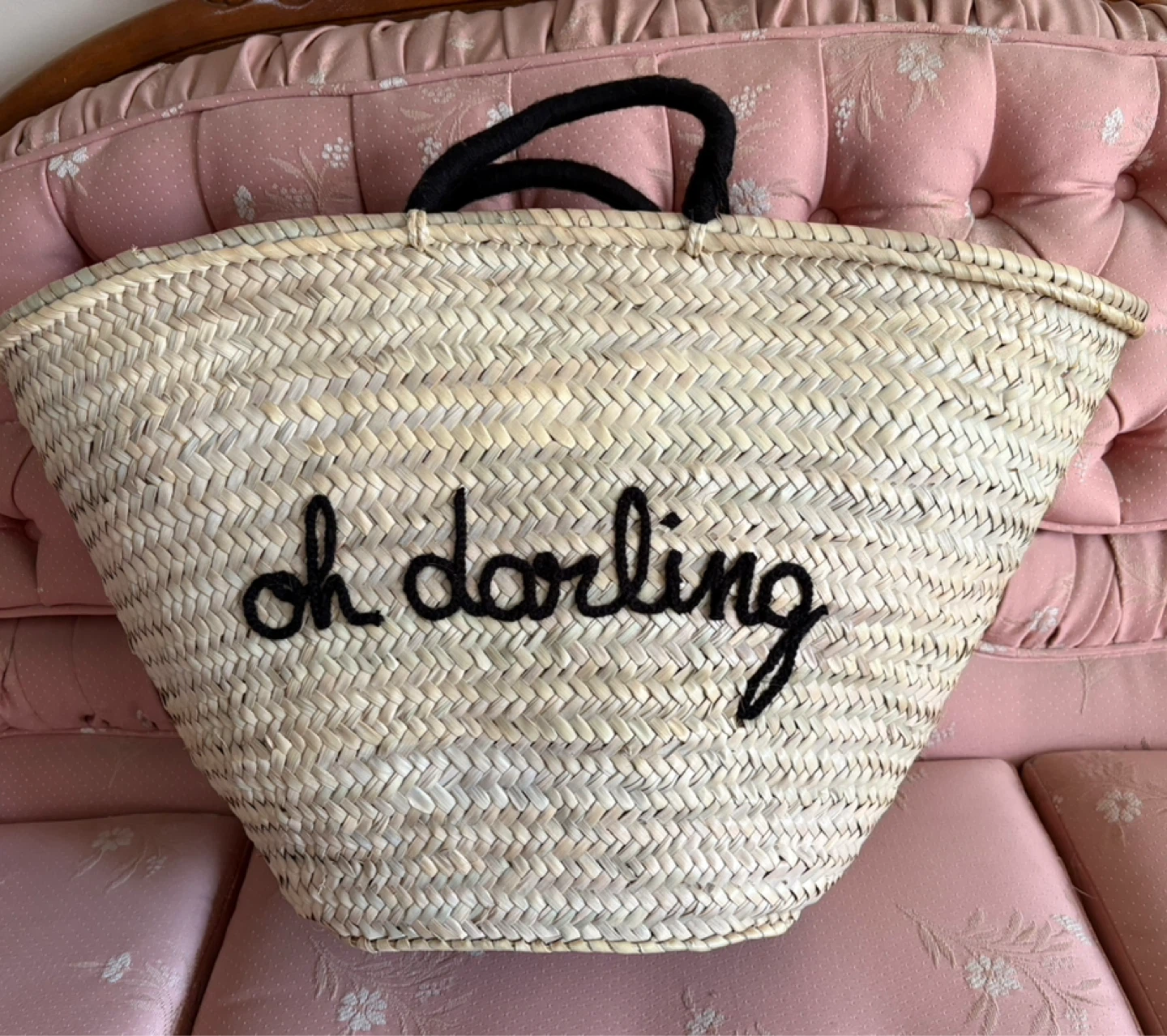 Woven Straw Market Tote Bag