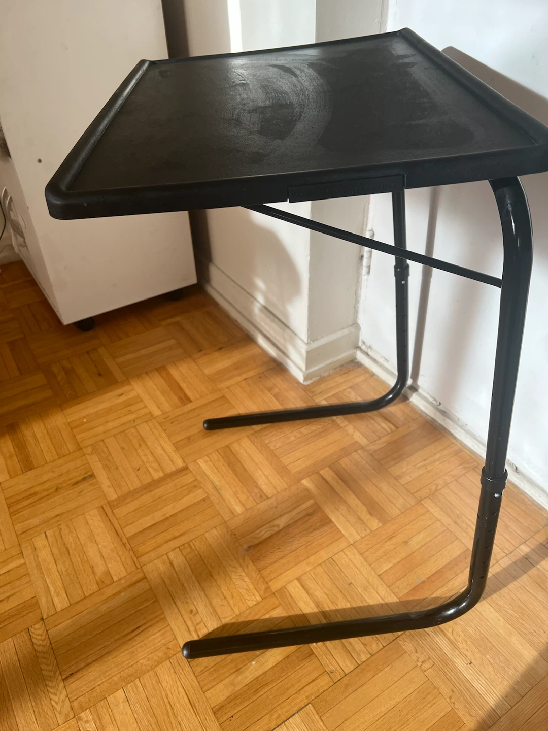 Adjustable black TV tray table - photo 2