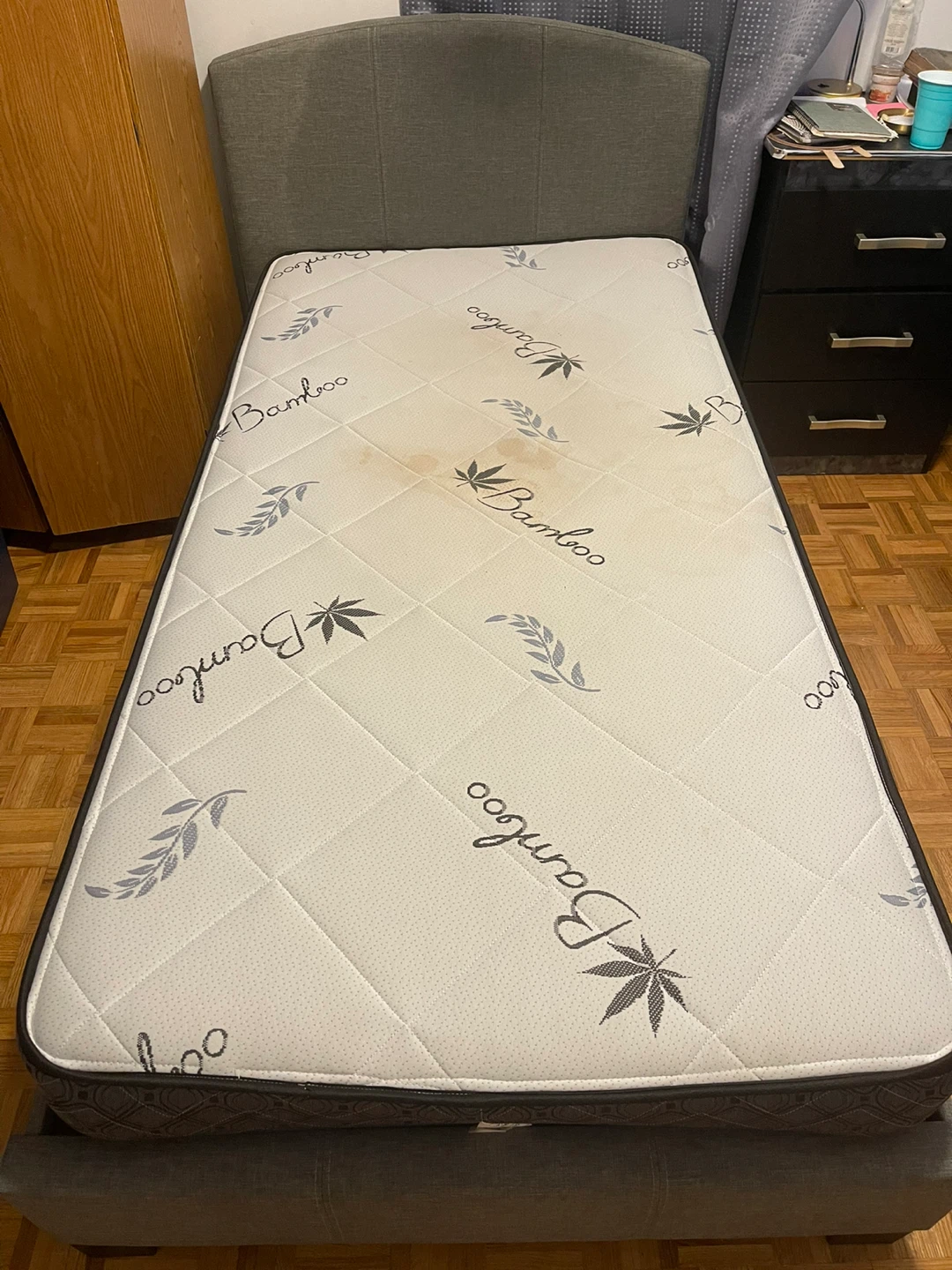 Single bed frame with bamboo mattress - photo 3