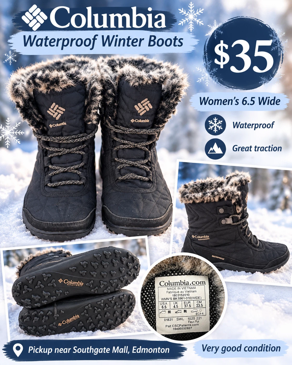 Columbia Waterproof Winter Boots - Women's 6.5 Wide - photo 2