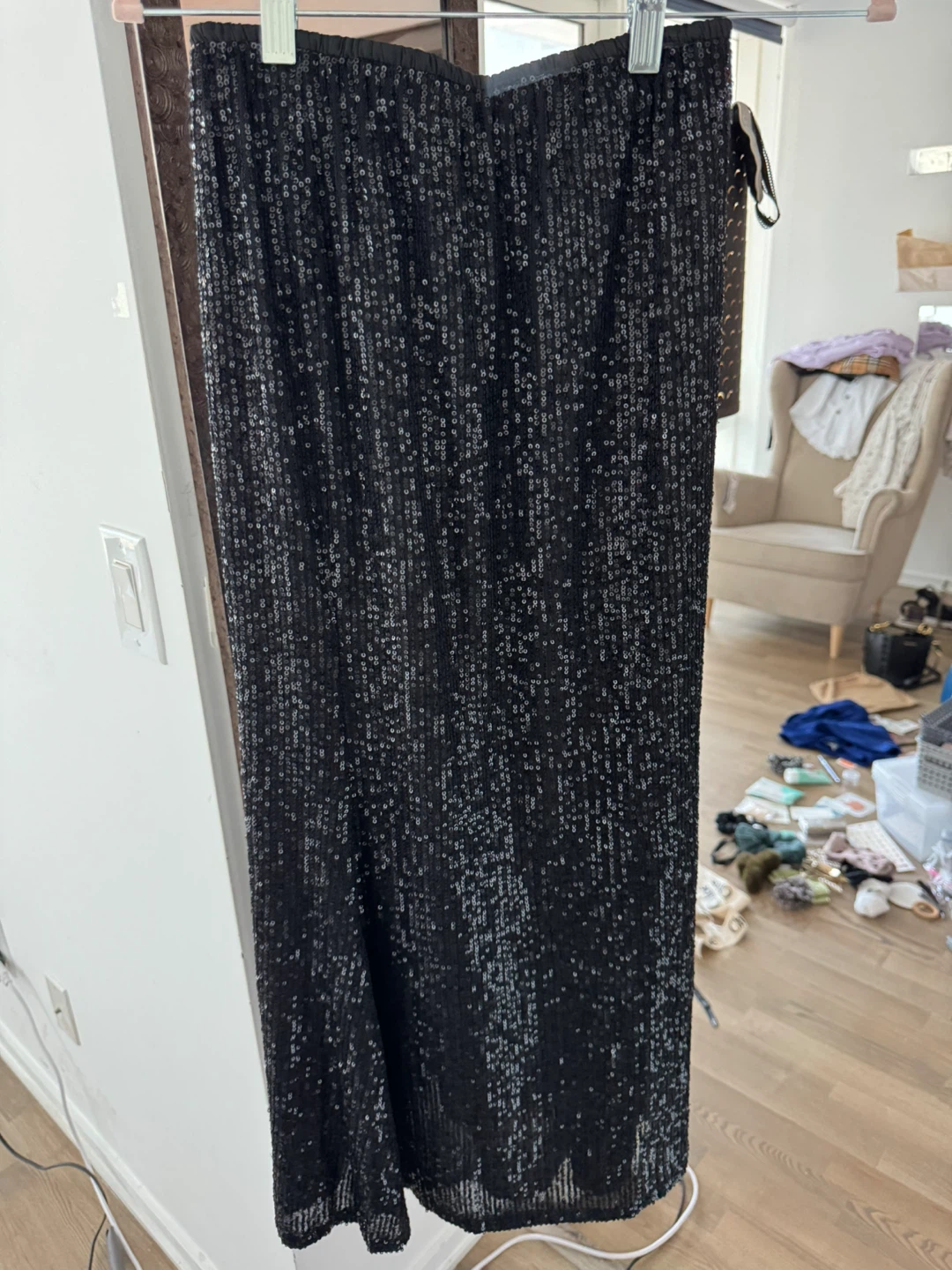 Black sequin skirt