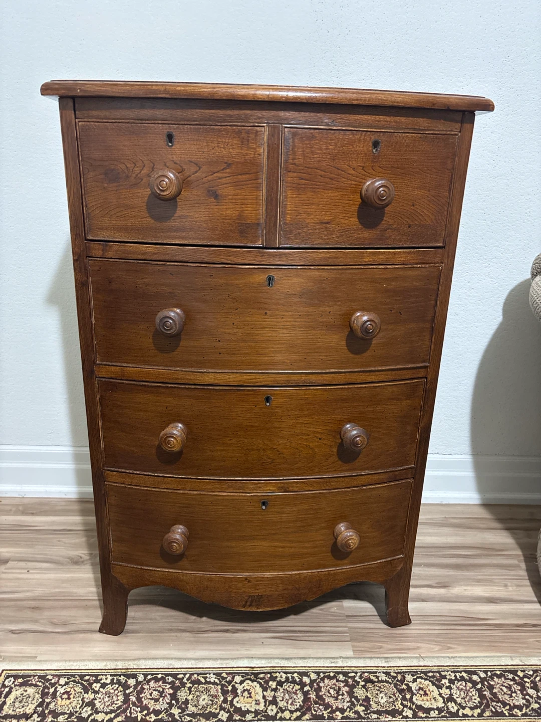 Vintage Oak Wood Vanity Dresser with Mirror