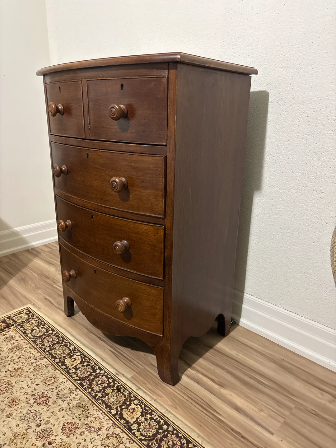 Vintage Oak Wood Vanity Dresser with Mirror - photo 2