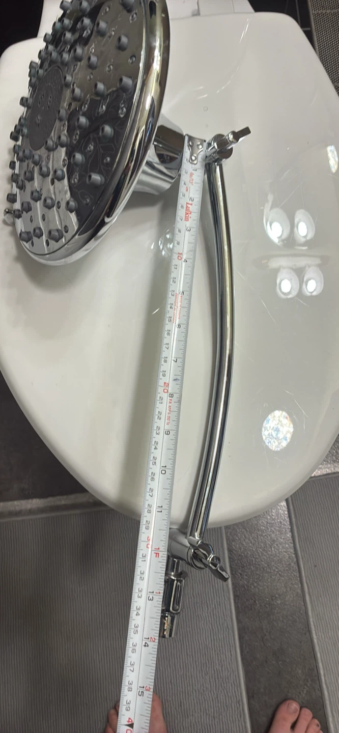 Chrome Shower Head with Adjustable Arm - photo 4