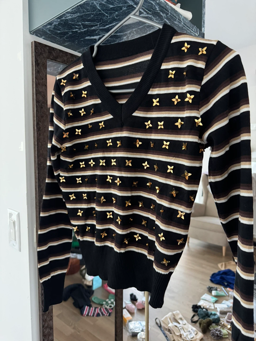 Louis Vuitton styled V-Neck Sweater