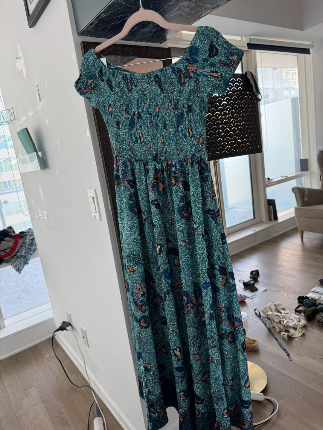 XS - Teal Paisley Print Maxi Dress - photo 2