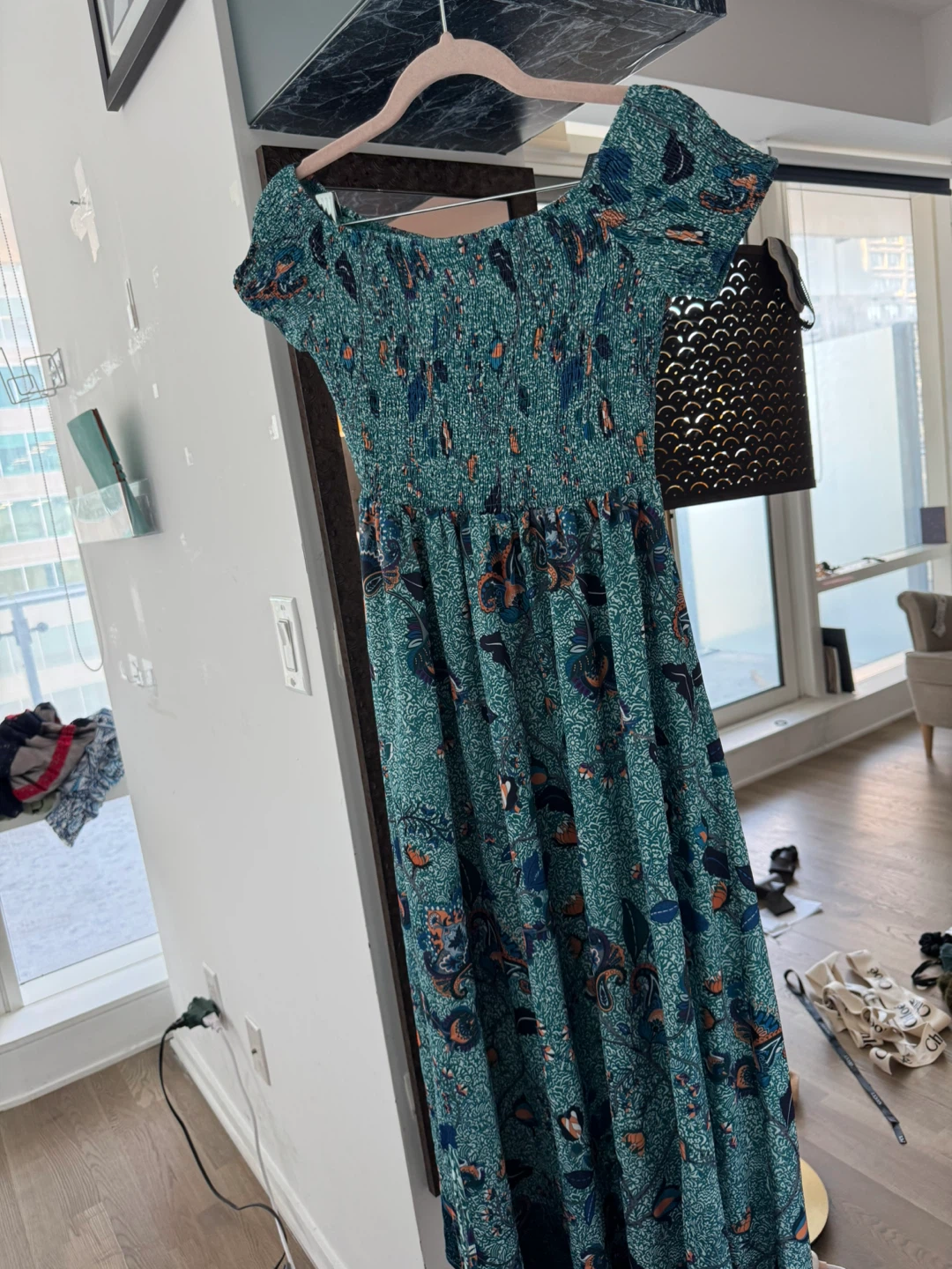 XS - Teal Paisley Print Maxi Dress - photo 3