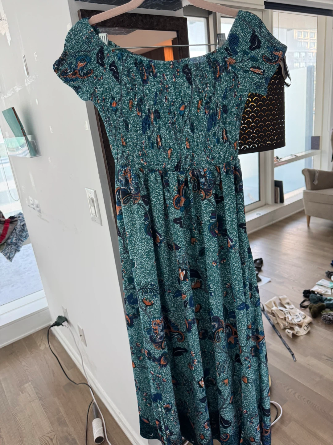 XS - Teal Paisley Print Maxi Dress - photo 4