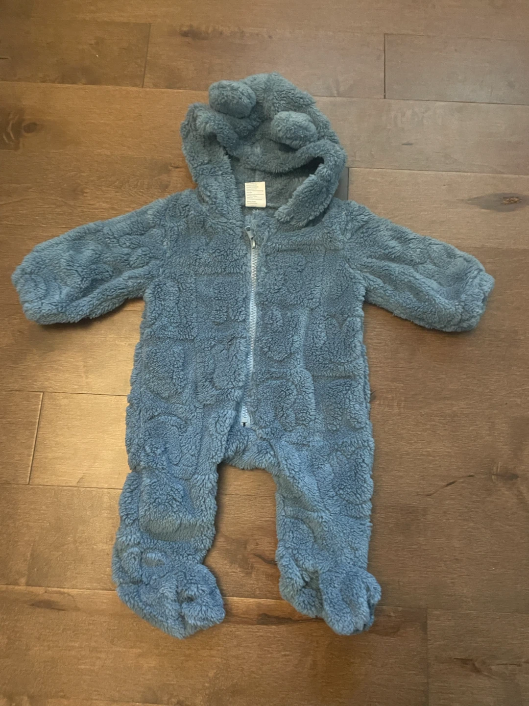 Baby Blue Fleece Sherpa Bunting Suit
