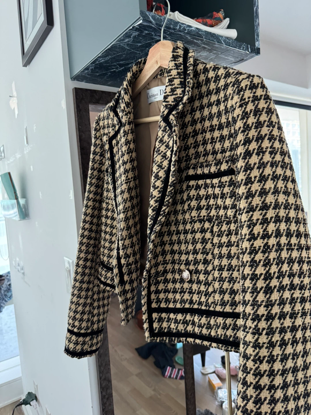 Christian Dior Houndstooth Tweed Blazer - photo 2