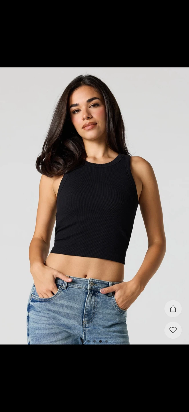 Ribbed Crop Tank Tops - M/L