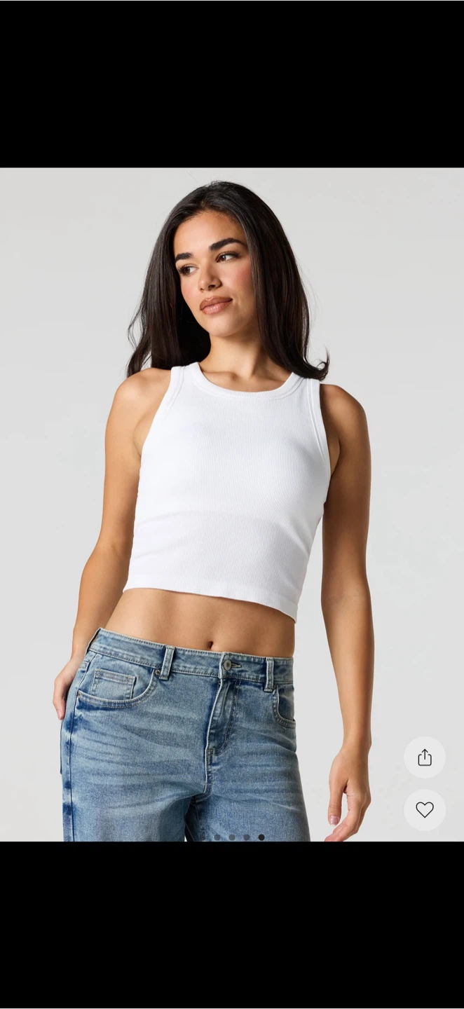 Ribbed Crop Tank Tops - M/L - photo 4