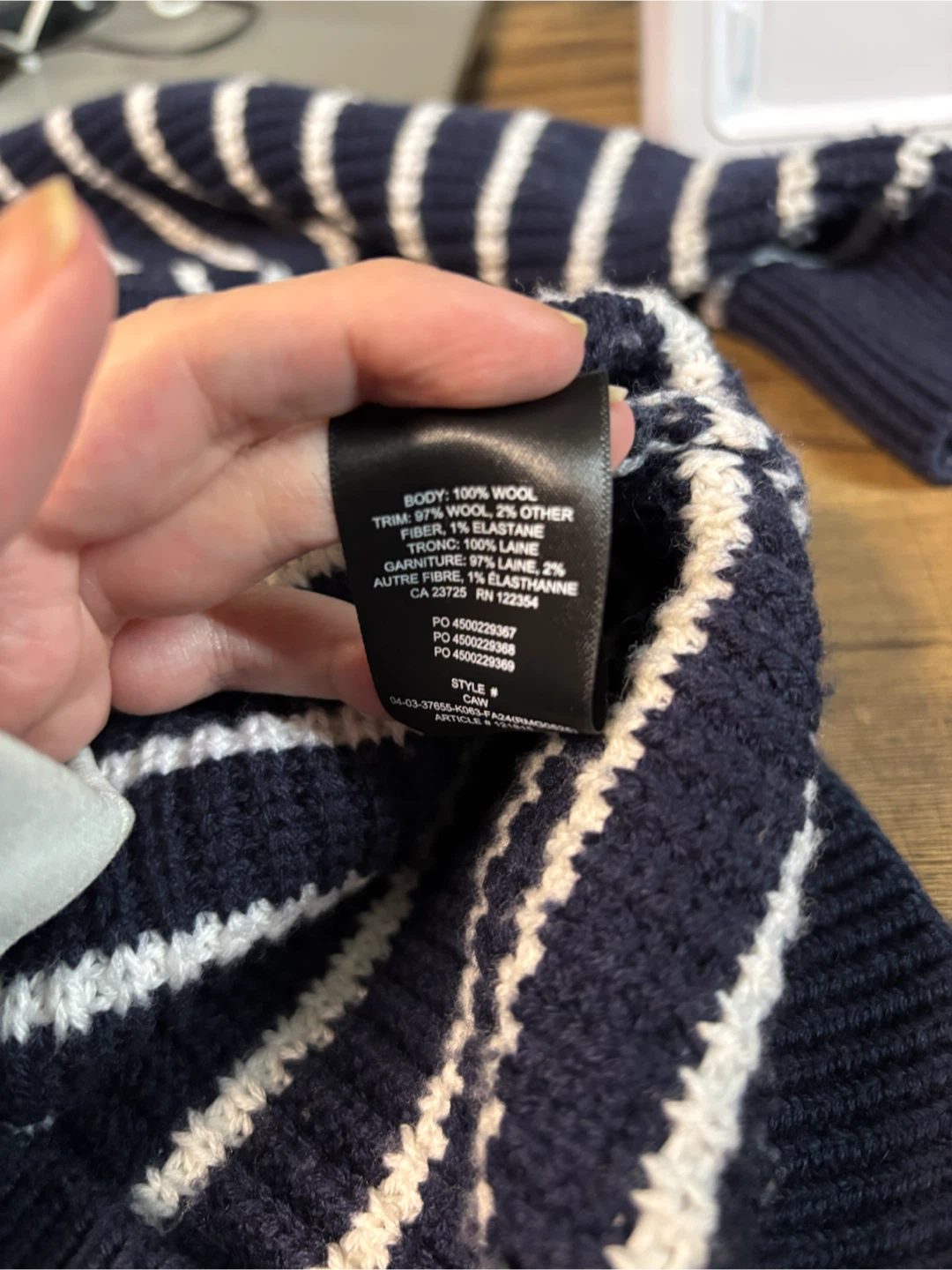 Wilfred Striped Cardigan Navy/White - photo 2