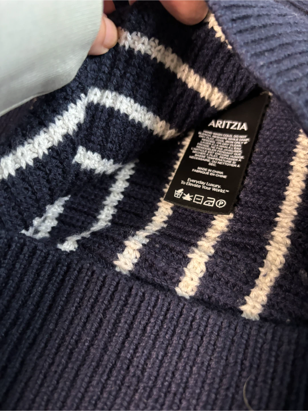 Wilfred Striped Cardigan Navy/White - photo 3