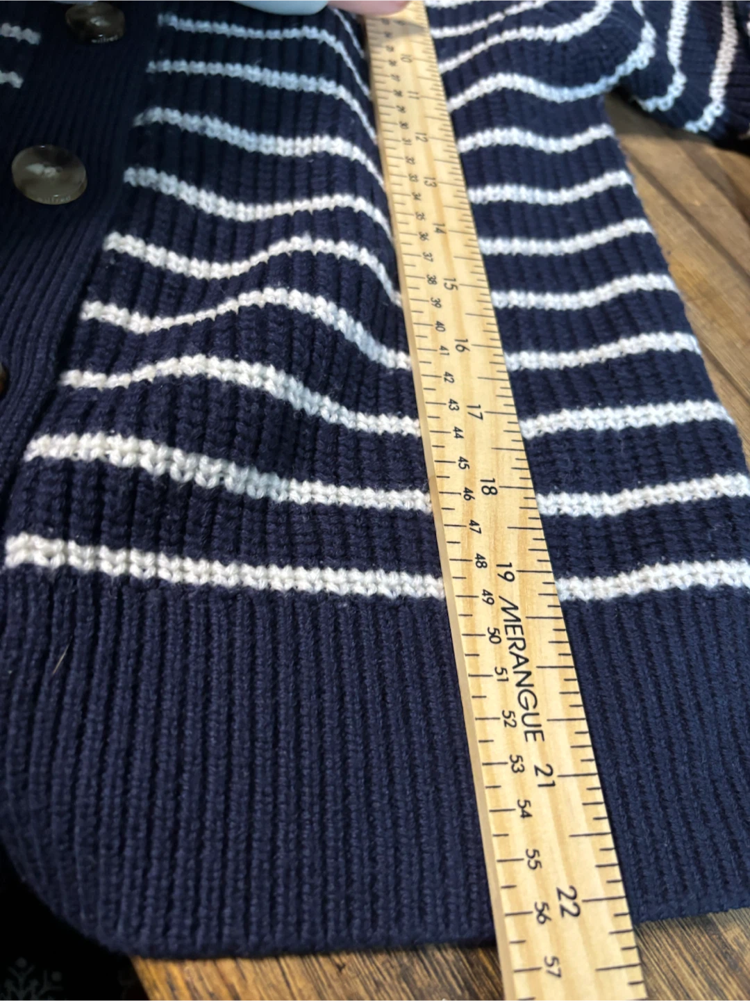 Wilfred Striped Cardigan Navy/White - photo 4