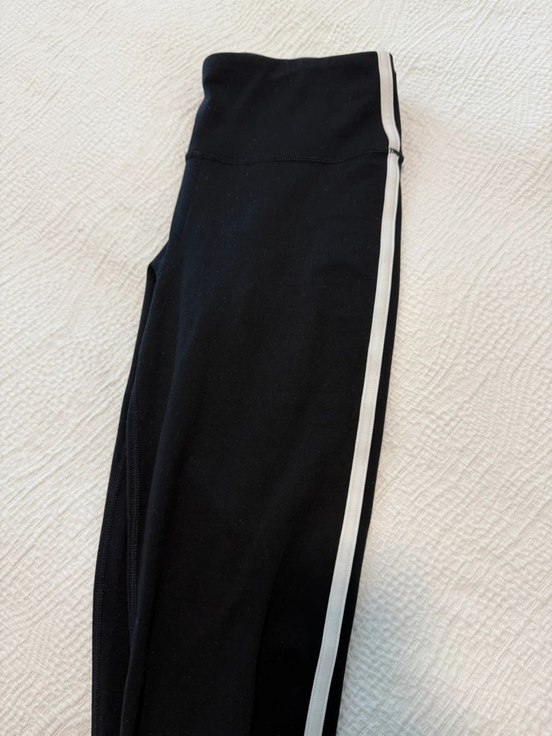 Black Leggings with White Side Stripe - photo 2