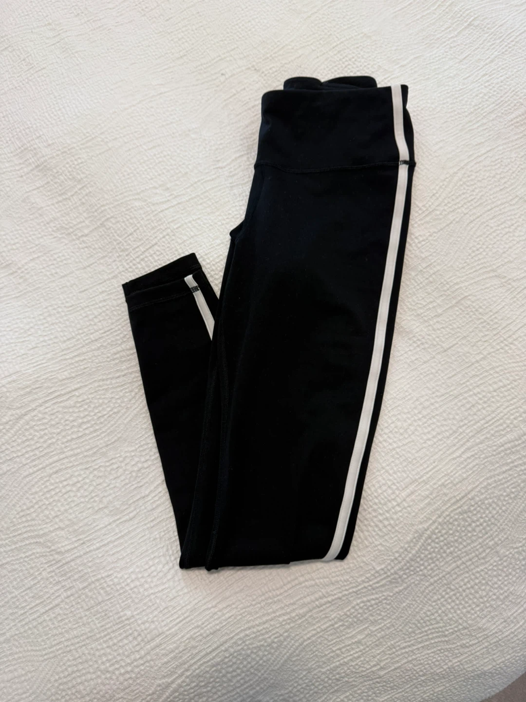 Black Leggings with White Side Stripe - photo 3