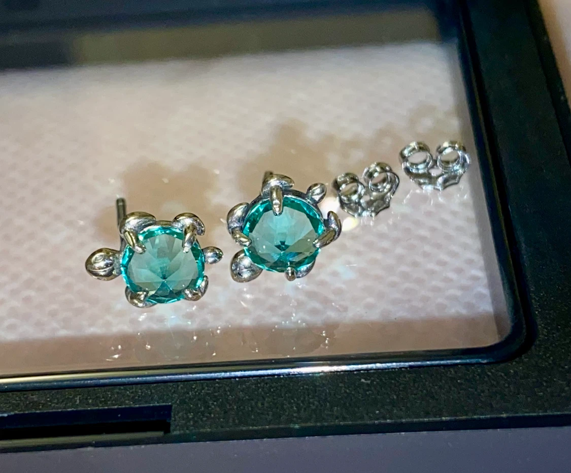 Sterling Silver Turtle Stud Earrings - photo 2