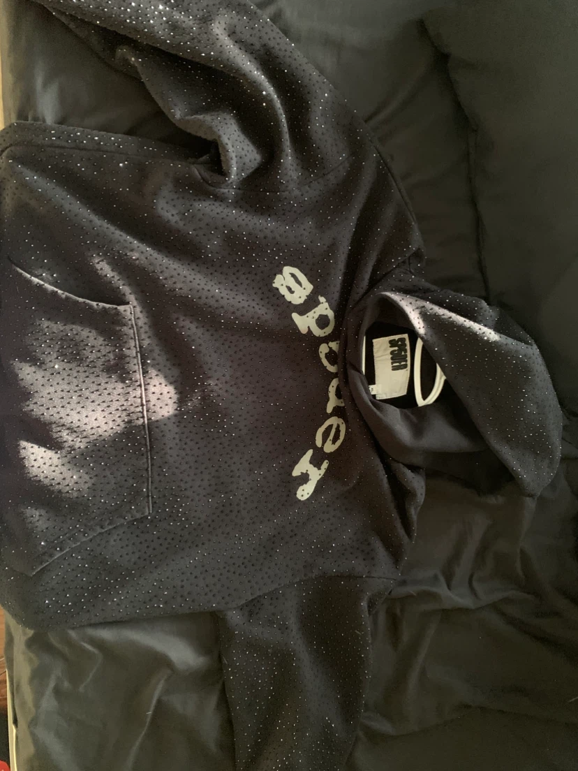 SP5DER Black Rhinestone Hoodie