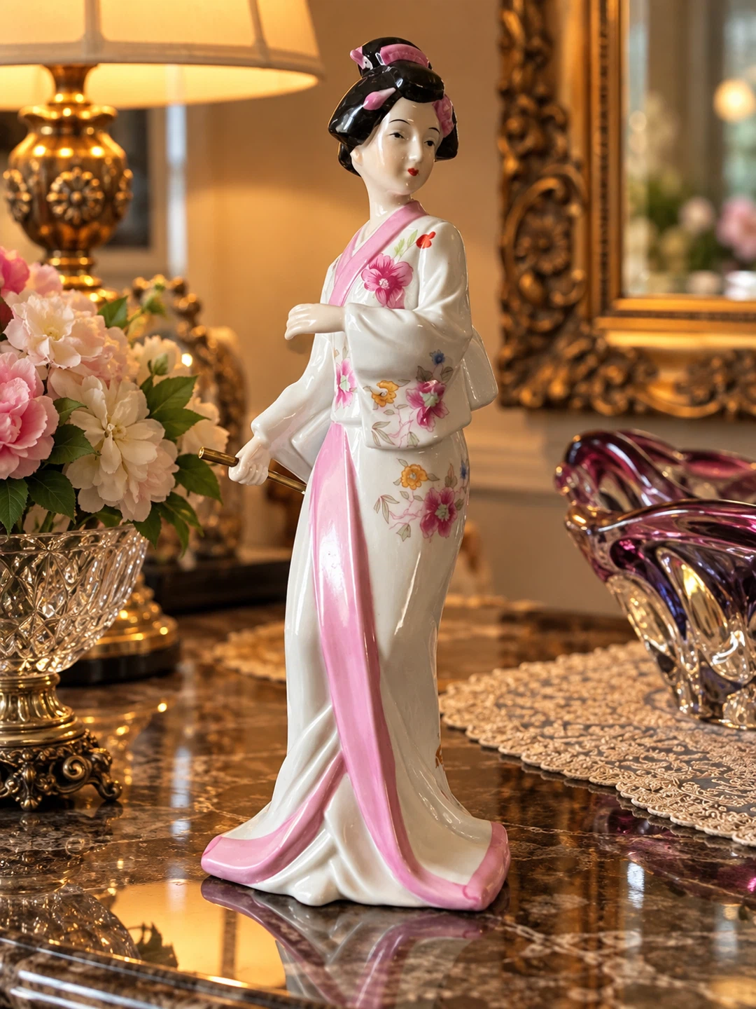 Vintage Porcelain Geisha Figurine