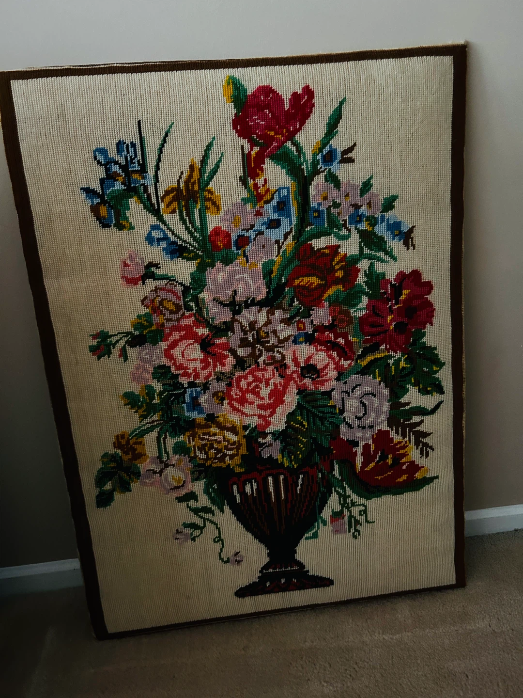 Huge 33 by 24-inch Vintage Needlepoint Wall Art - photo 2
