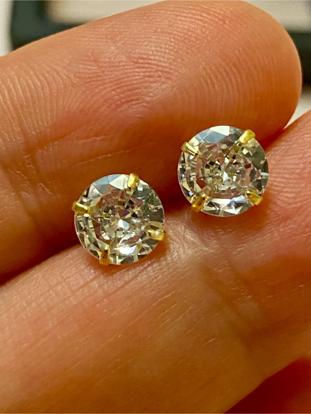Gold Tone Cubic Zirconia Stud Earrings - photo 4