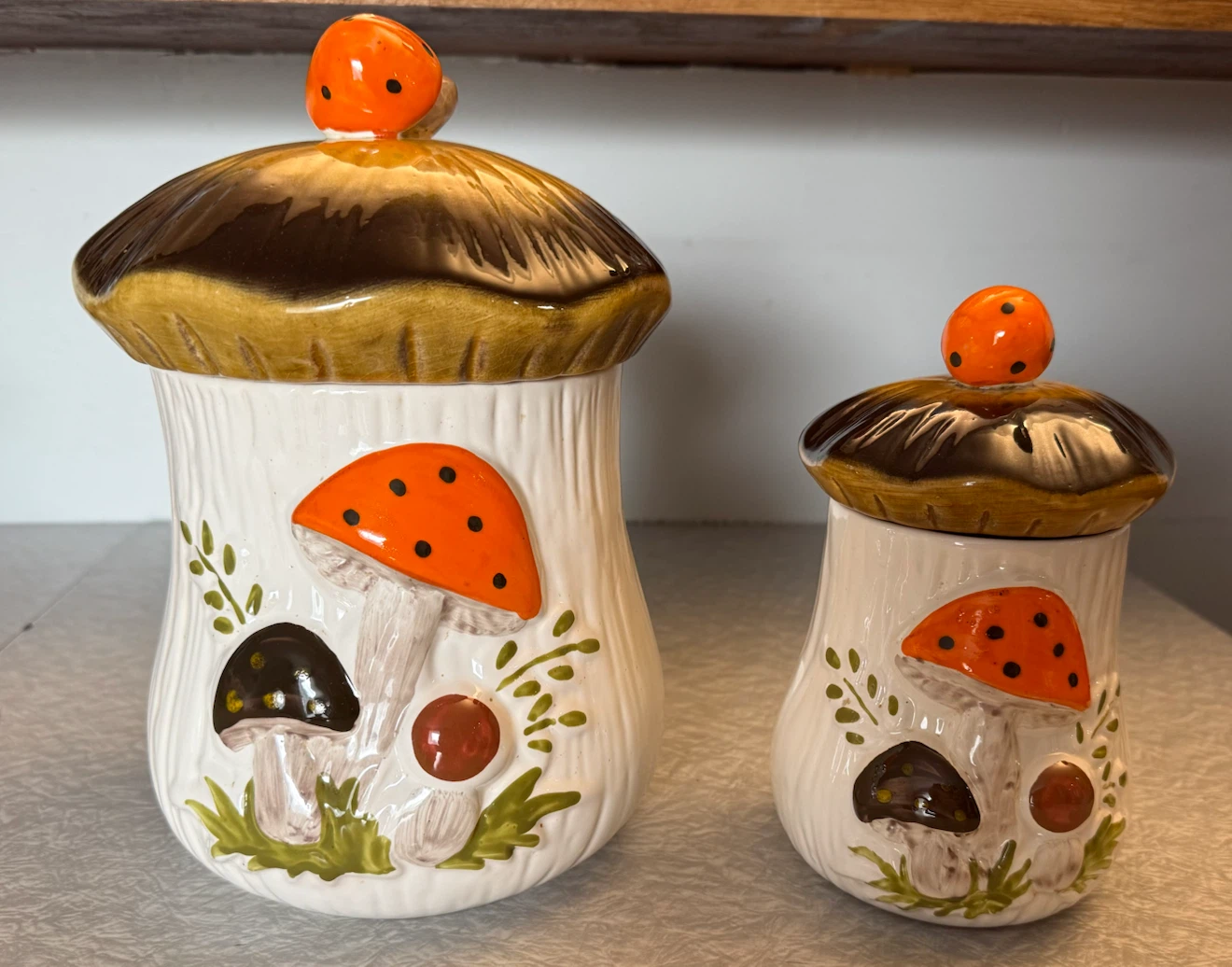 Vintage Mushroom Canisters