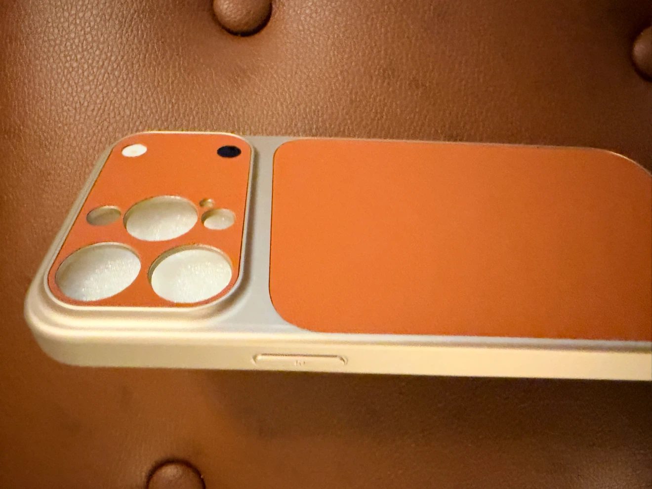 iPhone 15 Pro Max Orange Leather Case - photo 2