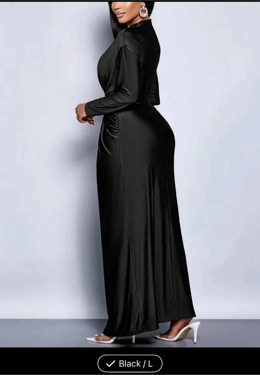 Black Long-Sleeve Maxi Dress - photo 3