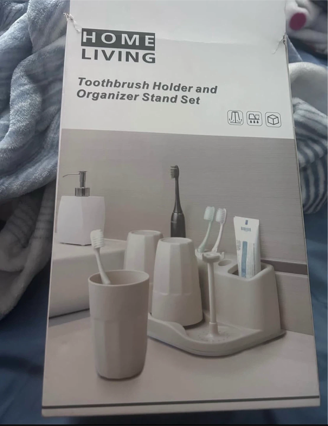 Home Living Toothbrush Holder and Organizer Stand Set