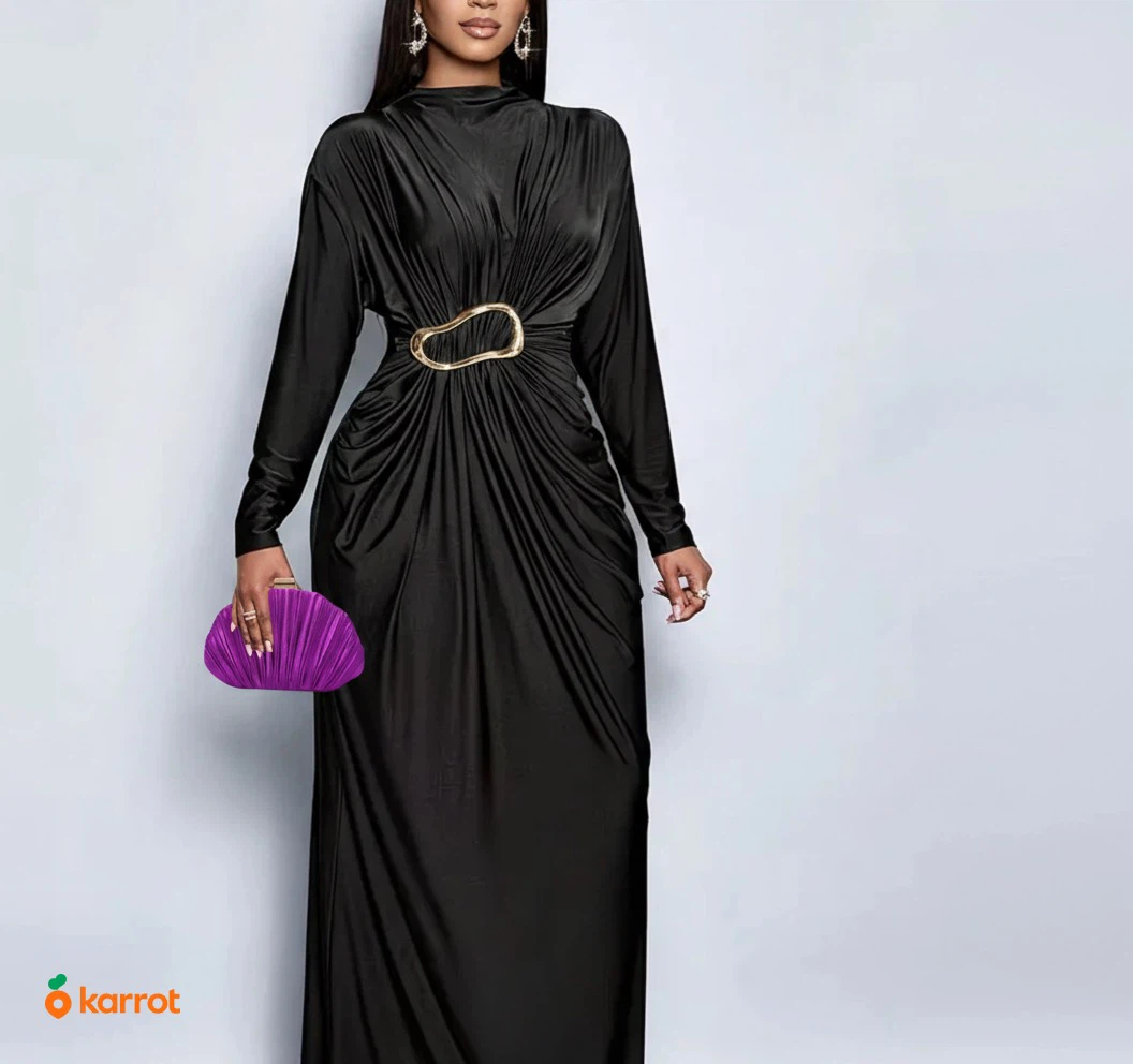 Purple Pleated Shell Clutch Bag - photo 2