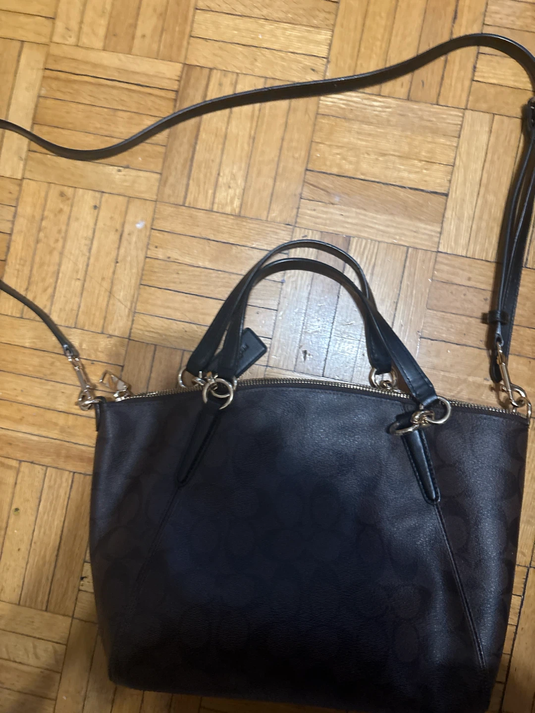 Coach Signature Brown and Black Handbag - photo 4