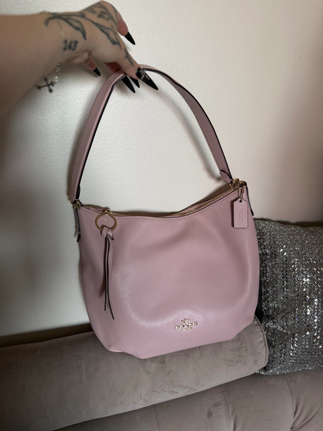 Coach Leather Hobo Bag Pink