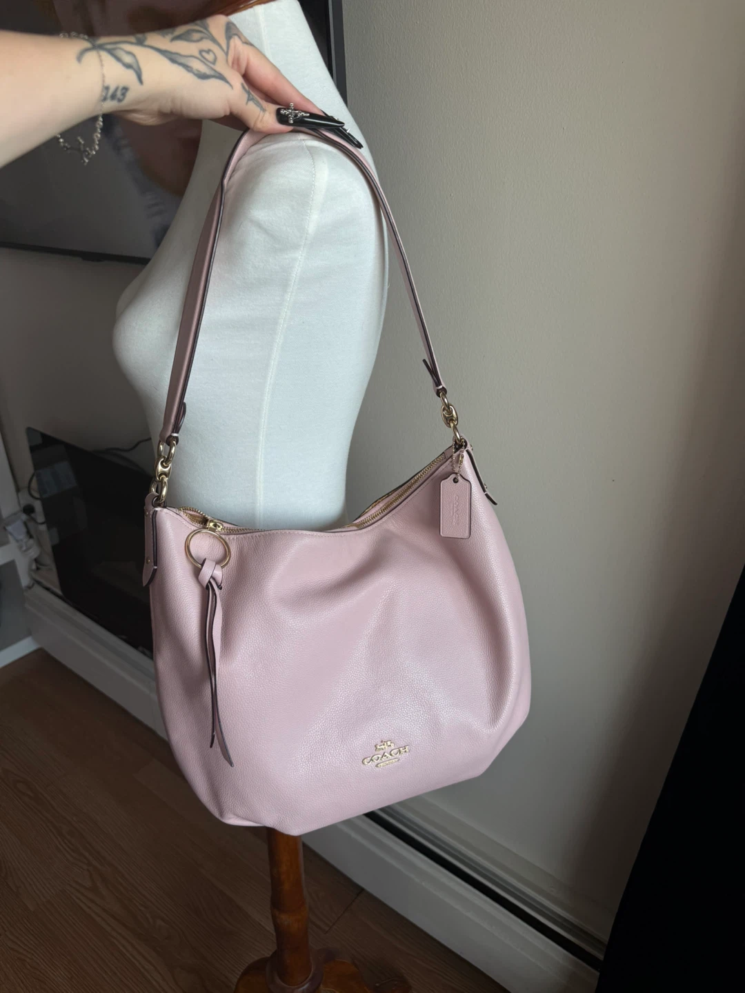 Coach Leather Hobo Bag Pink - photo 3
