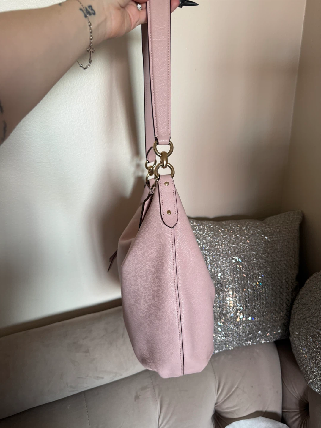 Coach Leather Hobo Bag Pink - photo 5