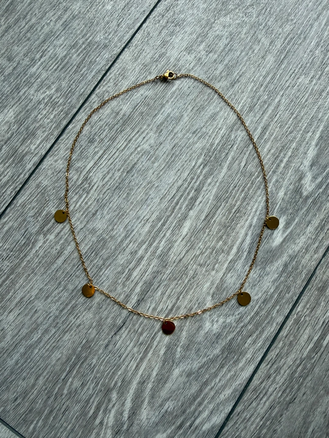 Gold-Tone Disk Charm Necklace