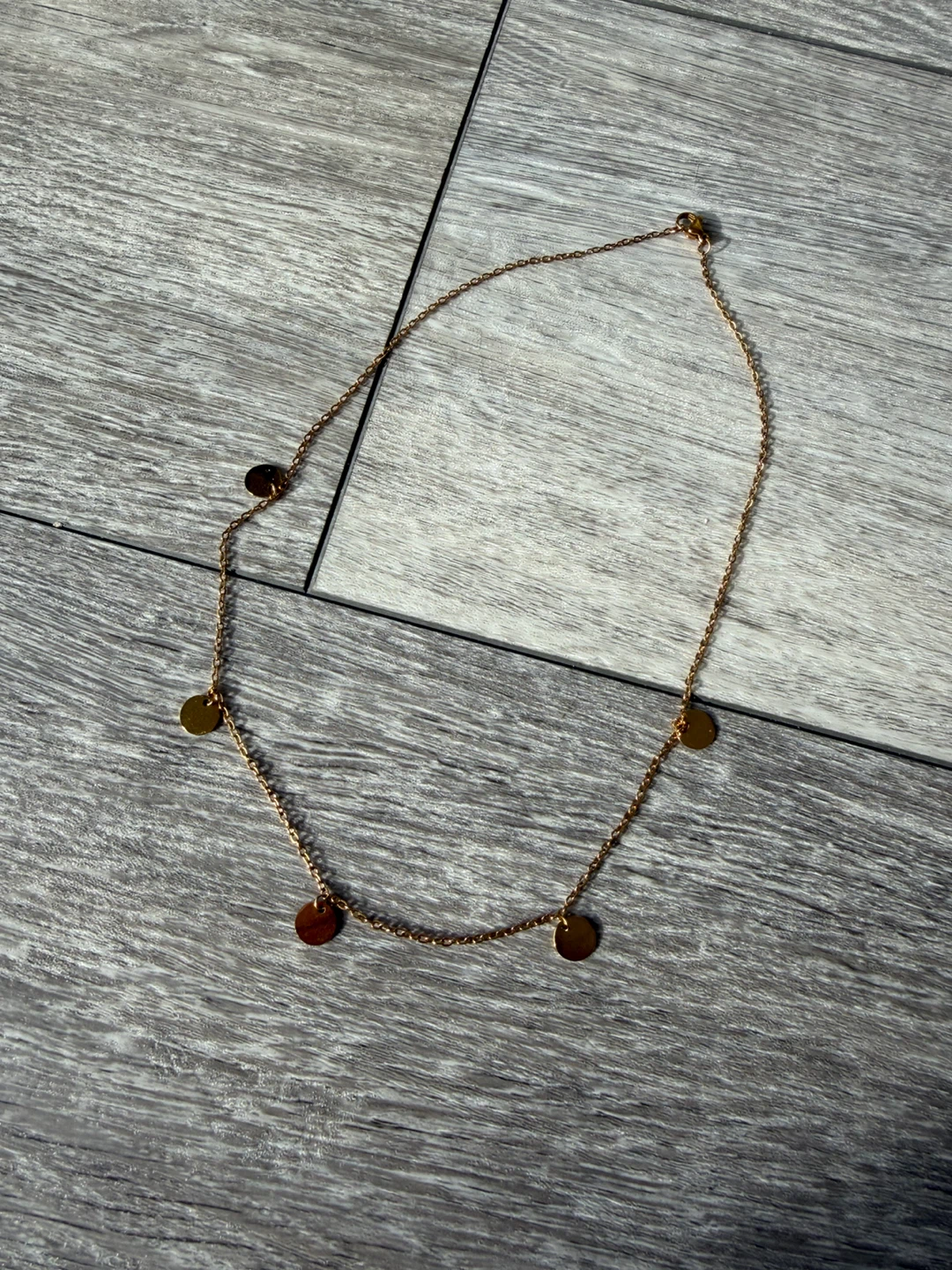 Gold-Tone Disk Charm Necklace - photo 2