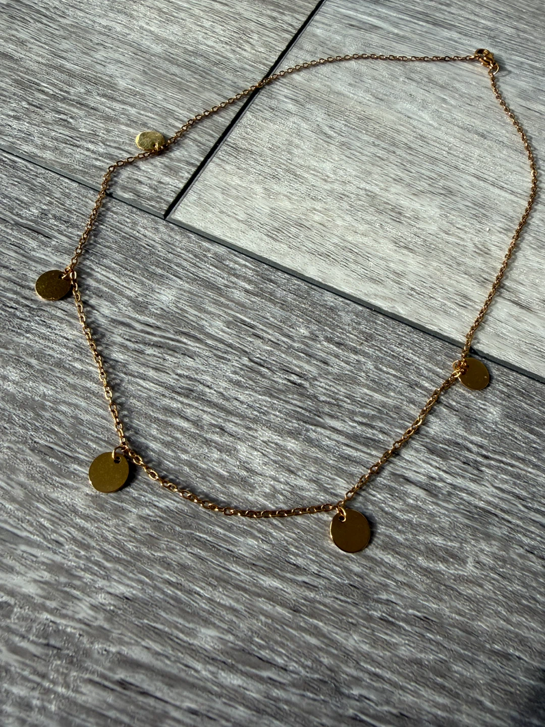 Gold-Tone Disk Charm Necklace - photo 3