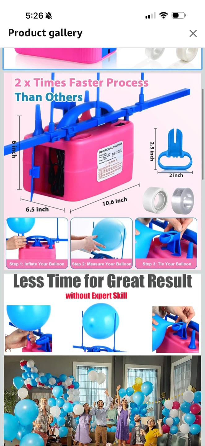 Electric Balloon Pump with Adjustable Sizer