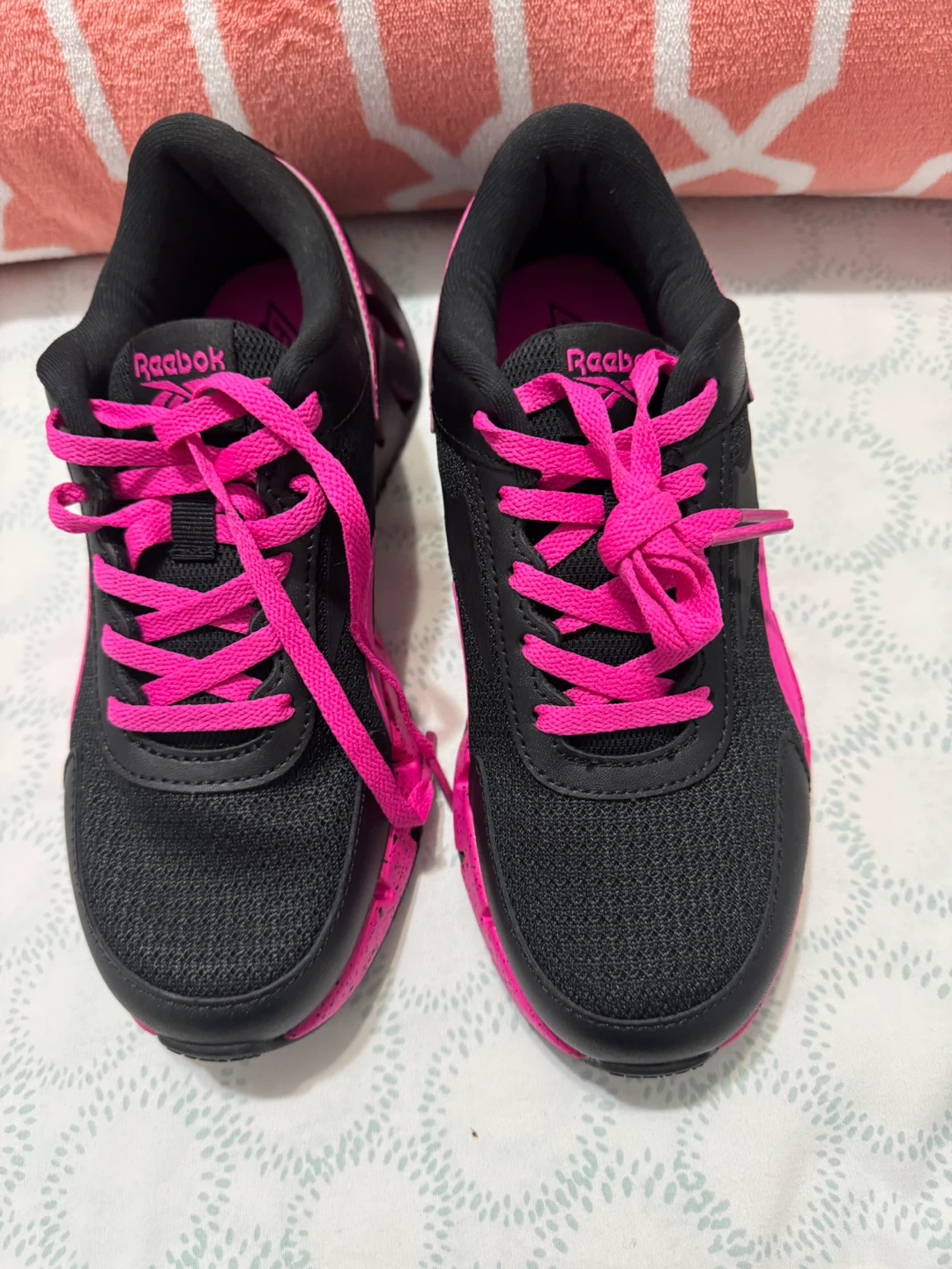 Reebok Black and Pink Athletic Sneakers